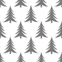 Winter trees seamless pattern with tall pine trees and light snow for a serene winter forest scene Set 2 vector