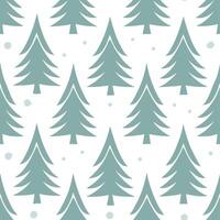 Winter trees seamless pattern with tall pine trees and light snow for a serene winter forest scene Set 3 vector