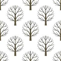 Winter trees seamless pattern with snow covered branches and icy textures for a peaceful cold season design Set 2 vector