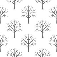 Winter trees seamless pattern with bare branches light frost and delicate snowflakes for a minimal winter design Set 2 vector