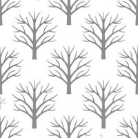 Winter trees seamless pattern with bare branches light frost and delicate snowflakes for a minimal winter design vector