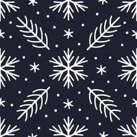 Winter nights seamless pattern with glittering ice crystals soft moonlight and snowy trees for a cold tranquil winter night Set 2 vector