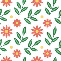 Wildflower inspired seamless tile pattern with a mix of colorful blooms and vibrant green accents vector