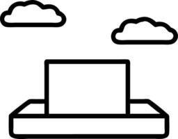 White square podium with 2 levels for displaying products on sky blue and cloud background vector