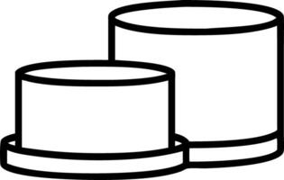 White cylindrical podium with two levels used for displaying products set against a beige wall background Set 13 vector