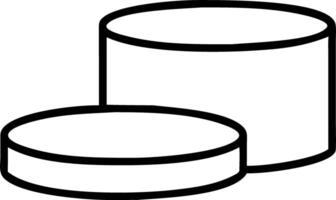 White cylindrical podium with two levels used for displaying products set against a beige wall background Set 14 vector