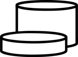 White cylindrical podium with two levels used for displaying products set against a beige wall background Set 9 vector