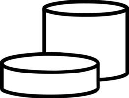 White cylindrical podium with two levels used for displaying products set against a beige wall background Set 7 vector