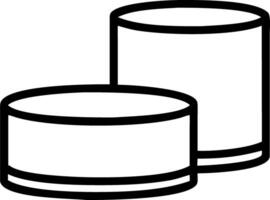 White cylindrical podium with two levels used for displaying products set against a beige wall background Set 6 vector