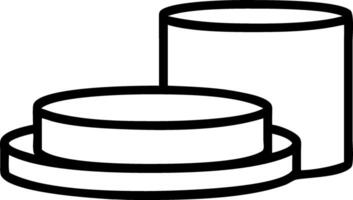 White cylindrical podium with two levels used for displaying products set against a beige wall background Set 10 vector