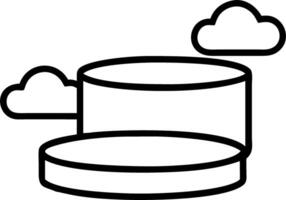 White cylindrical podium with two levels used for displaying products set against a beige wall background Set 4 vector
