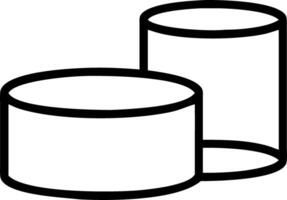 White cylindrical podium with two levels used for displaying products set against a beige wall background vector