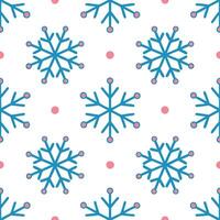 Whimsical snowflake seamless tile pattern with playful shapes and bright accents vector