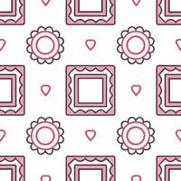 Whimsical frame seamless tile pattern with playful designs and charming elements vector