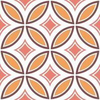 Vintage tile seamless pattern featuring geometric shapes and bold colors inspired by 80s retro design vector