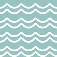 Vintage summer waves seamless pattern with muted ocean hues and distressed textures for a retro beach design vector
