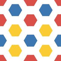 Vibrant retro polygon seamless tiles primary colors on white background ideal for playful designs vector