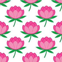 Vibrant peony seamless tile pattern with full blooms in bright pink and subtle soft hues vector