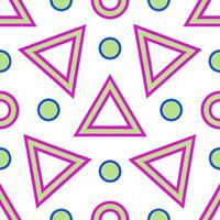 Vibrant retro geometric seamless tile pattern neon colors on white background perfect for dynamic spaces vector