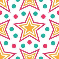 Vibrant retro polygon seamless tiles complementary bright colors on white background ideal for lively designs vector