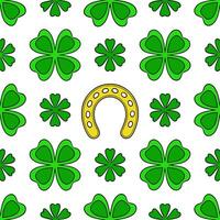 Vibrant Irish symbols and shamrocks seamless tile pattern with lively green accents vector