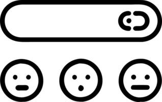 Vertical holographic slider with happy neutral and sad emojis representing customer feedback vector