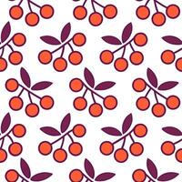 Vibrant autumn berries seamless tile pattern with deep reds purples and oranges vector