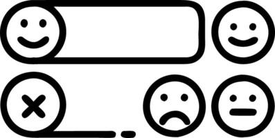 User satisfaction metrics depicted by a glowing bar of smiley faces indicating various levels of customer satisfaction and sentiment vector