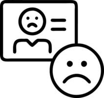 Unhappy user gives bad review and low rating with sad emotion face on holographic online survey interface symbolizing dissatisfied customer feedback Set 2 vector