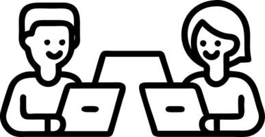 Two happy professional business people team Asian woman and Latin man workers working using digital tablet tech discussing financial market data standing at corporate office meetin vector