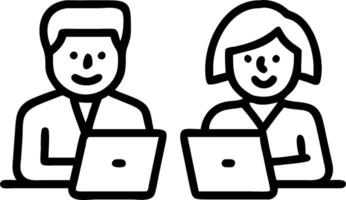 Two happy professional business people team Asian woman and Latin man workers working using digital tablet tech discussing financial market data standing at corporate office meetin Set 2 vector