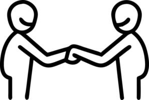 Two happy diverse professional businessmen executives shake hands at office meeting smiling and greeting partners symbolizing leadership trust and partnership vector