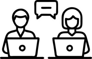 Two busy happy professional business man and woman executive leaders team using laptop working on computer at work desk having conversation on financial project at meeting in offic Set 6 vector