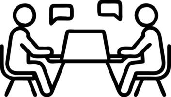 Two busy mature professional business man and woman executives team using laptop working on computer having conversation on financial project in office bank manager consulting clie vector