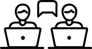 Two busy happy diverse male employees using laptops computers talking in office Professional young business men workers team having conversation working on project sharing ideas s Set 10 vector