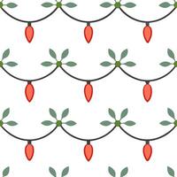 Twinkling fairy lights and snowflakes seamless tile pattern with festive sparkle vector