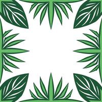 Tropical frame seamless tile pattern with lush foliage and vibrant greenery vector