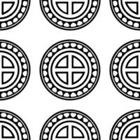 Tribal patterns seamless design with ancient symbols and distressed textures for a rugged time honored look vector