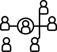 Team management illustrated by a holographic network linking employee icons within an organizational structure highlighting team collaboration vector