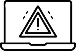 System alert depicted by a red holographic triangle warning icon glowing on a laptop screen indicating urgent system issues or notifications vector
