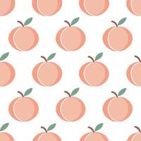 Sweet peach and nectarine seamless tile pattern with soft pastel colors for a mellow summer vibe vector