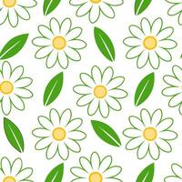 Summer flowers seamless pattern with vibrant petals and lush greenery for lively nature inspired designs vector