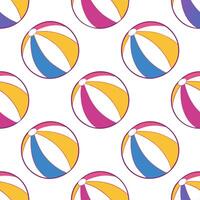 Summer beach ball seamless tile pattern with vibrant colors and a playful beach atmosphere vector
