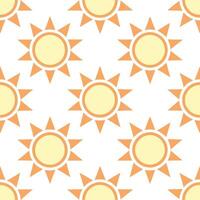 Summer bright seamless pattern with abstract sun shapes and geometric color blocks for a modern summer aesthetic vector