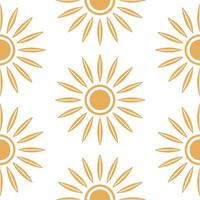 Subtle spring sunshine seamless pattern with soft sun rays and light golden tones for gentle spring designs vector