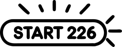 Startup timeline depicted by a glowing Start 2026 button with progress lines extending into the future representing startup launch and growth vector