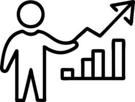 Stock market analyst with economic growth charts Planning and strategy Investment each year Set 2 vector