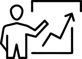 Stock market analyst with economic growth charts Planning and strategy Investment each year vector