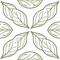 Spring leaves seamless pattern with delicate veins and subtle variations in green for natural elegance vector