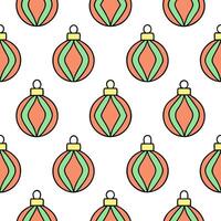 Sparkling Christmas tree ornaments seamless tile pattern with vibrant festive colors vector